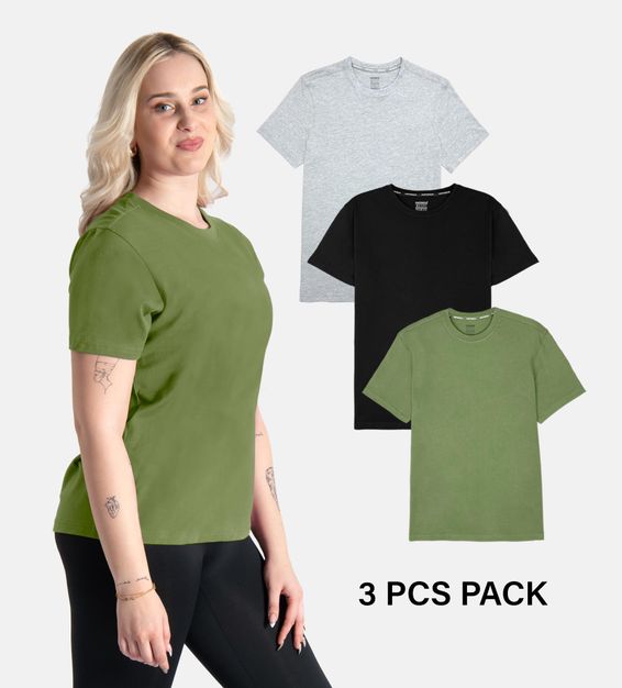 Majica s okruglim izrezom od mekane pamuka – Paket 3 kom.