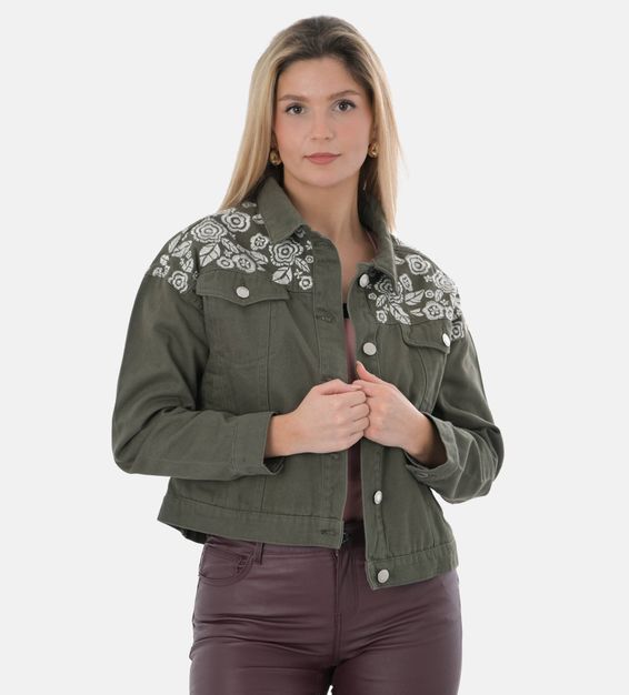 Ladies Embroidered Twill Jacket