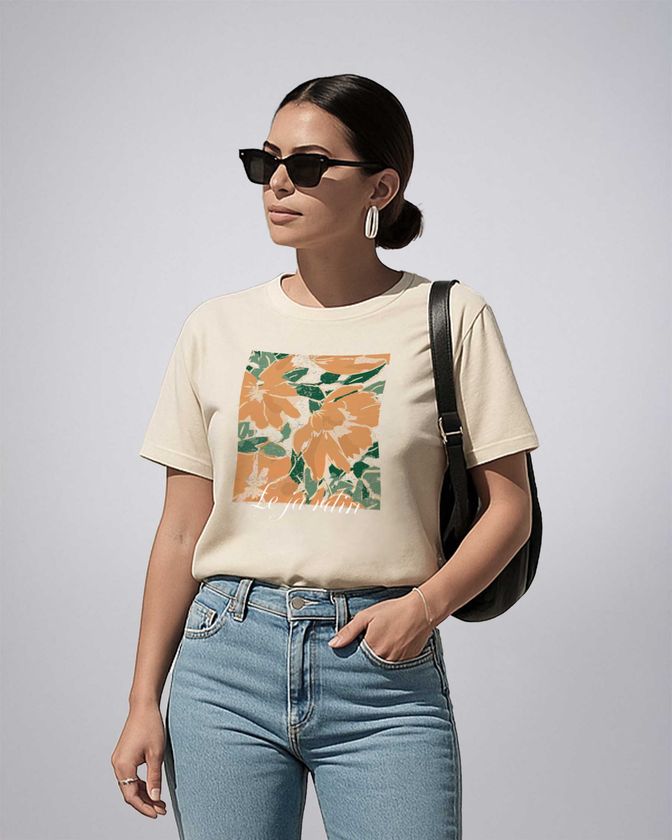 Leafletic Ladies Cotton Printed T- Shirt