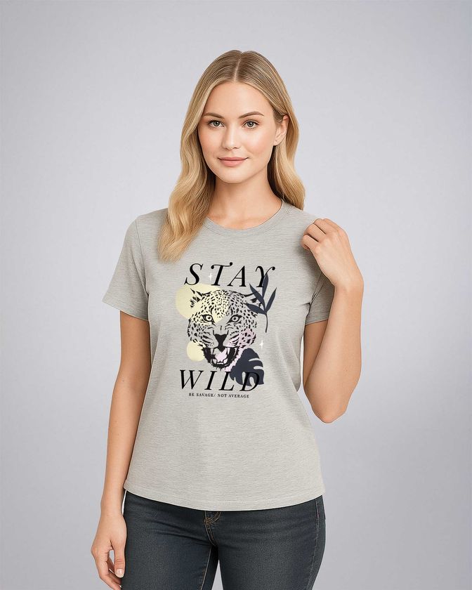 Leafletic Ladies Cotton Printed T- Shirt