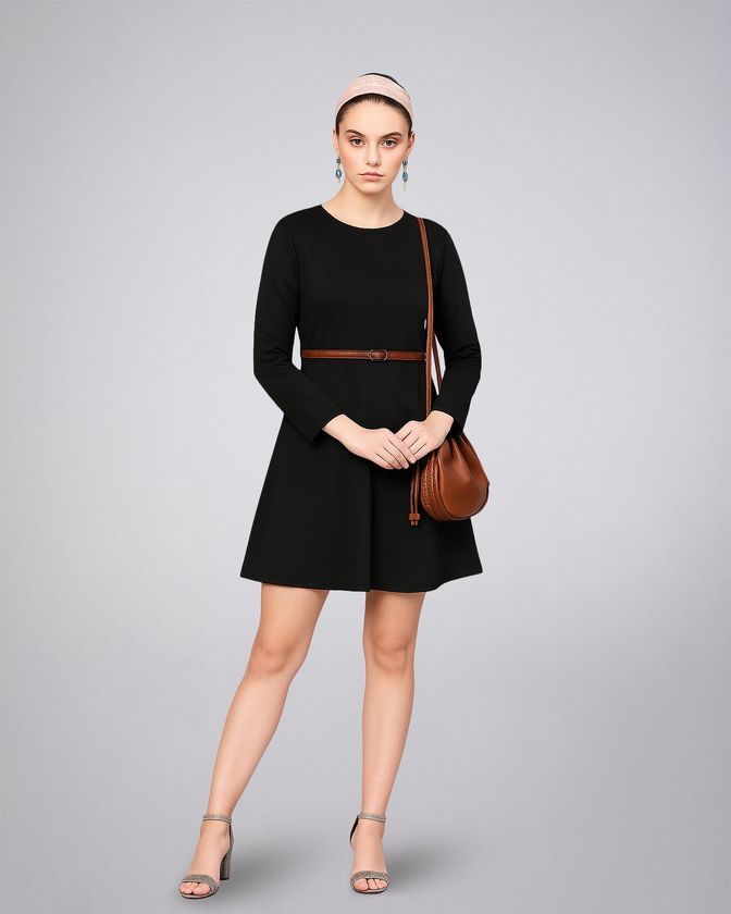 Knit Tunic Dress with Pockets