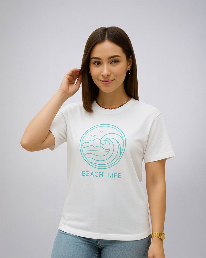 Leafletic Ladies Cotton Printed T- Shirt