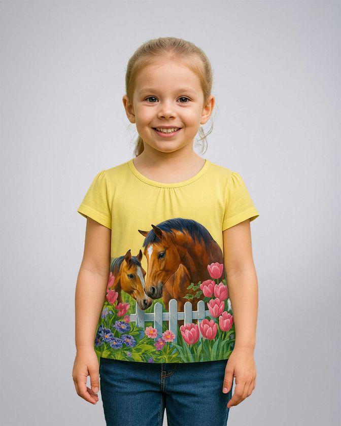 Leafletic Girls Printed T-Shirt