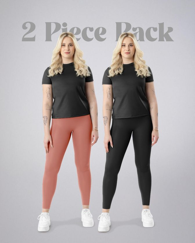 Leafletic 2 Pcs Pack Soft Touch Stretch Legging