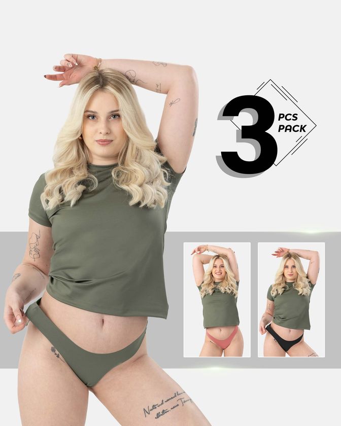 Braguitas brasileñas de nylon y elastano – Pack de 3