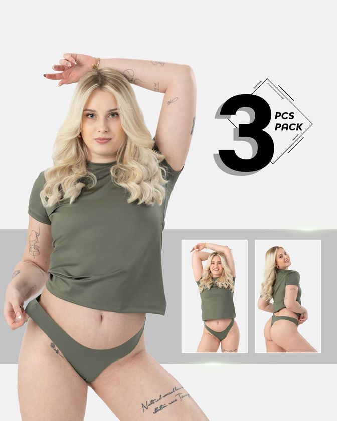 Brazylijskie majtki z nylonu i elastanu - 3-pak