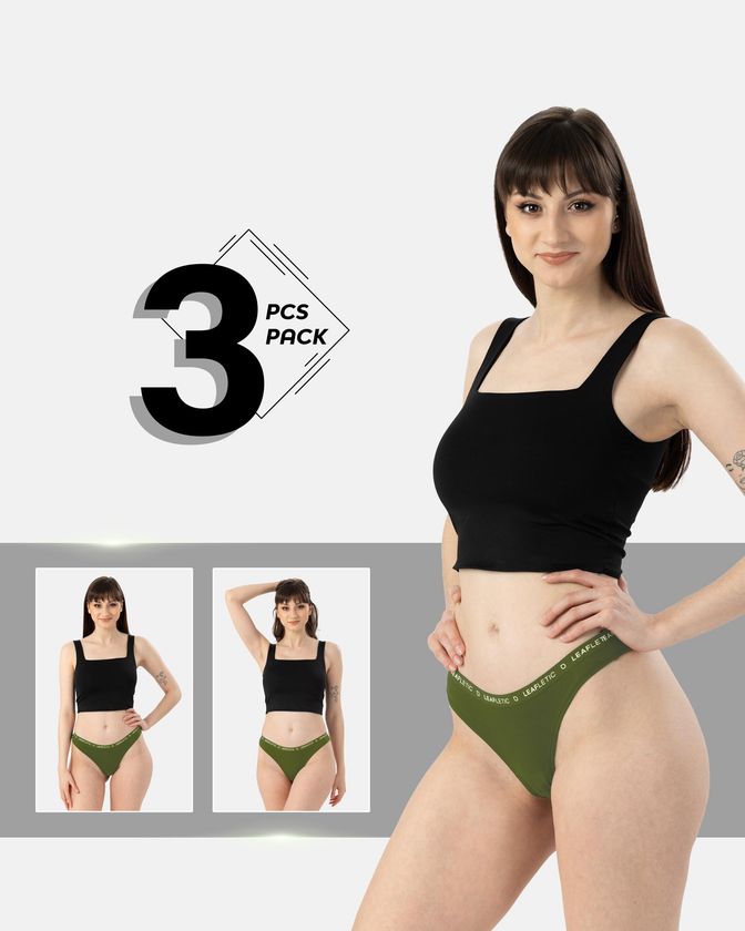 Braguitas brasileñas de algodón y elastano – Pack de 3