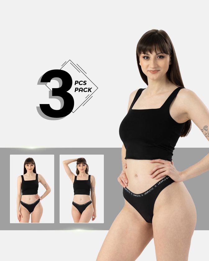 Braguitas brasileñas de algodón y elastano – Pack de 3