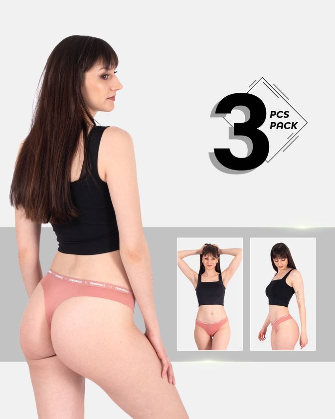 Braguitas brasileñas de nylon y elastano – Pack de 3