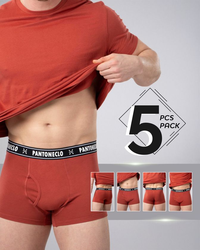 Men’s 5 Pcs Pack Cotton Elastane Boxer